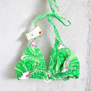 Y2K Green Retro Bubble Print Bikini Top – NWT M festival grunge